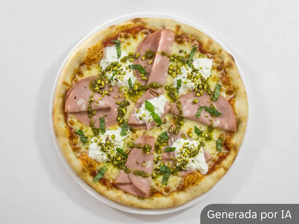 Pizza Mortadela y Oro Verde